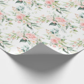 Weichpastellmuster in Rosa Rose Blume Geschenkpapier (Ecke)