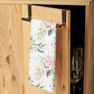 Weichpastellmuster in Rosa Rose Blume Geschirrtuch