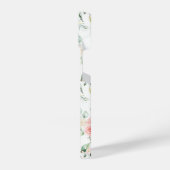 Weichpastellmuster in Rosa Rose Blume iPhone Hülle (Linke Seite)