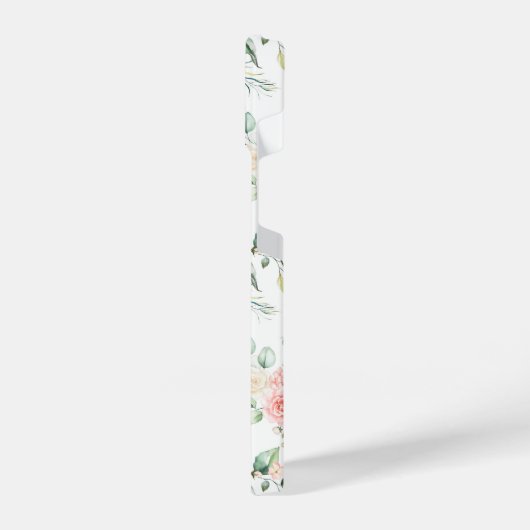 Weichpastellmuster in Rosa Rose Blume iPhone Hülle (Linke Seite)