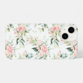 Weichpastellmuster in Rosa Rose Blume iPhone Hülle (Rückseite (Horizontal))