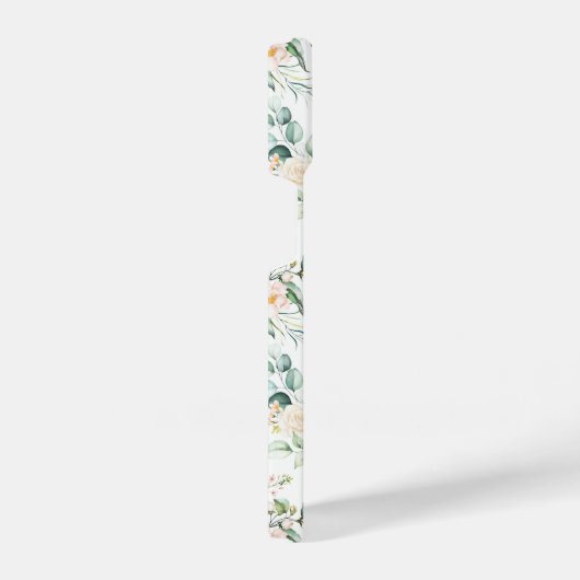 Weichpastellmuster in Rosa Rose Blume iPhone Hülle (Rechte Seite)