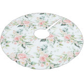 Weichpastellmuster in Rosa Rose Blume Polyester Weihnachtsbaumdecke (Schrägansicht)