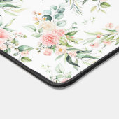 Weichpastellmuster in Rosa Rose Blume Schreibtischunterlage (Ecke)