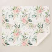Weichpastellmuster in Rosa Rose Blume Sherpadecke (Vorderseite (Horizontal))