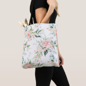 Weichpastellmuster in Rosa Rose Blume Tasche (Von Nahem)