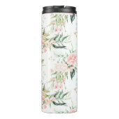 Weichpastellmuster in Rosa Rose Blume Thermosbecher (Rückseite)