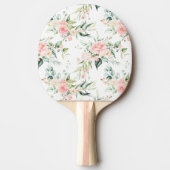 Weichpastellmuster in Rosa Rose Blume Tischtennis Schläger (Vorderseite)