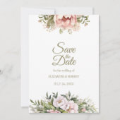Weichpfirsichfarben und Blütenblüten Save the Date Einladung (Vorderseite)
