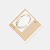 Weichpfirsichton rustikal minimale florale Monogra Serviette (Ecke)