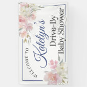 Weichrosa Blume mit Baby-Duschbanner Banner (Vertikal)