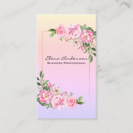 Weichrosa Blume Visitenkarte (Vorderseite)