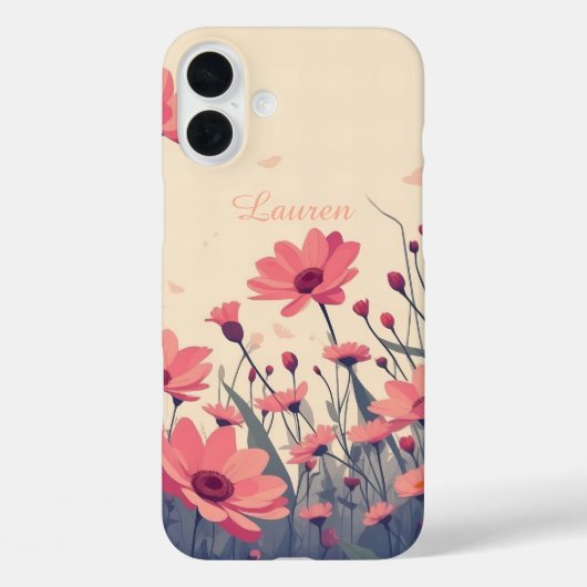 Weichrosa Blumenfeld Case-Mate iPhone Hülle (Rückseite)