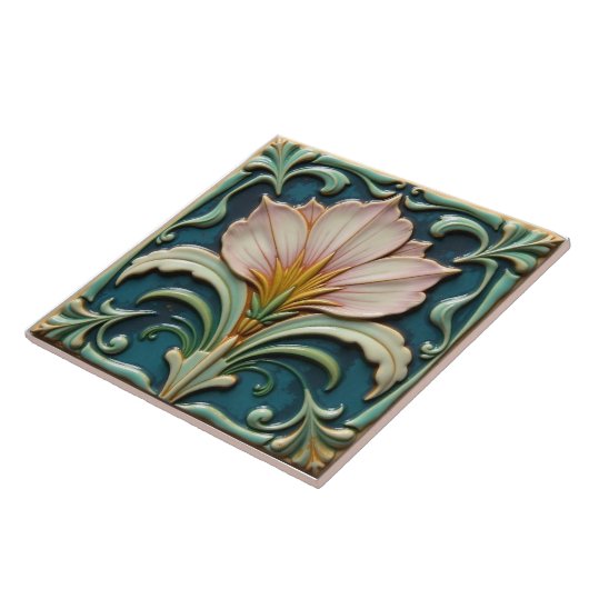 Weichrosa Blütenform Fliese (Seite)