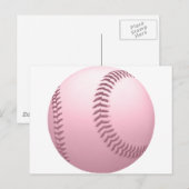 Weichrosa farbener Baseball Postkarte (Vorne/Hinten)