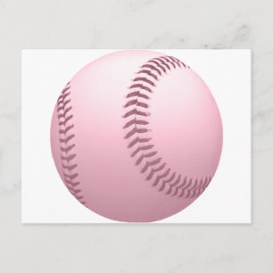 Weichrosa farbener Baseball Postkarte