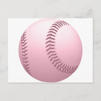 Weichrosa farbener Baseball Postkarte