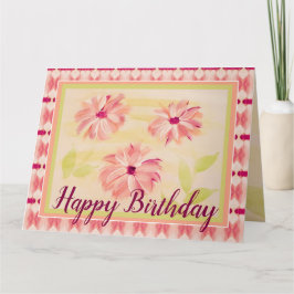 Weichrosa Floral Karte