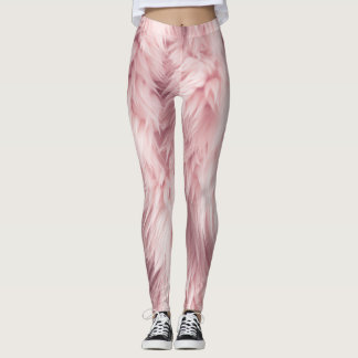 Weichrosa Fluffy Fur Textur Leggings