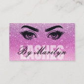 Weichrosa Glitzer Ombre Lash Tech mit QR Code Visitenkarte (Vorderseite)