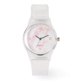 Weichrosa Marmorstruktur Armbanduhr