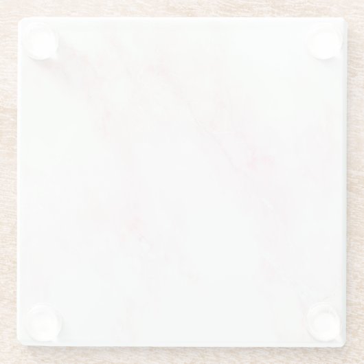 Weichrosa Marmorstruktur Glasuntersetzer (Rückseite)