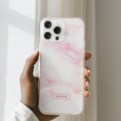 Weichrosa Marmorstruktur iPhone Hülle