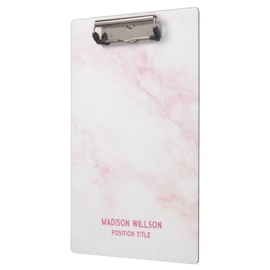 Weichrosa Marmorstruktur Klemmbrett (Links)