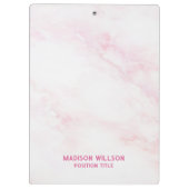 Weichrosa Marmorstruktur Klemmbrett (Rückseite)