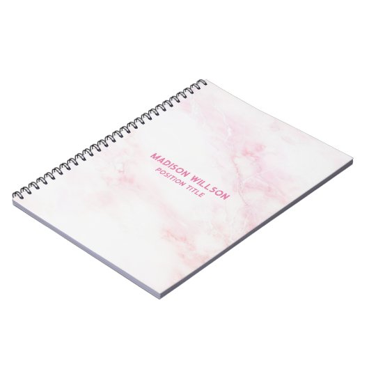 Weichrosa Marmorstruktur Notizblock (Linke Seite)