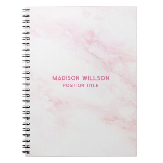 Weichrosa Marmorstruktur Notizblock (Vorderseite)