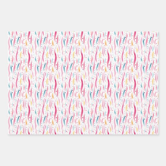 Weichrosa Muster Geschenkpapier Set (Vorderseite 2)