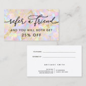 Weichrosa Opal-Referenzkarte Visitenkarte (Vorne/Hinten)