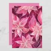 Weichrosa Poinsettia Feiertagskarte (Vorne/Hinten)