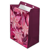 Weichrosa Poinsettia Mittlere Geschenktüte (Rückseite Schrägansicht)