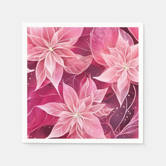 Weichrosa Poinsettia Serviette (Vorderseite)