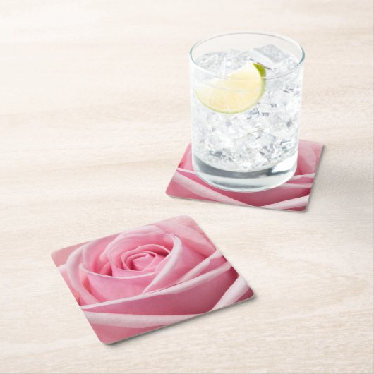 Weichrosa Rose Rechteckiger Pappuntersetzer (Vor Ort)
