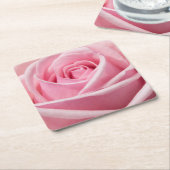 Weichrosa Rose Rechteckiger Pappuntersetzer (angewinkelt)