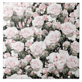 Weichrosa Rosen Fliese (Vorderseite)