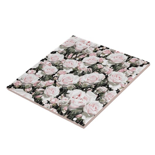 Weichrosa Rosen Fliese (Seite)