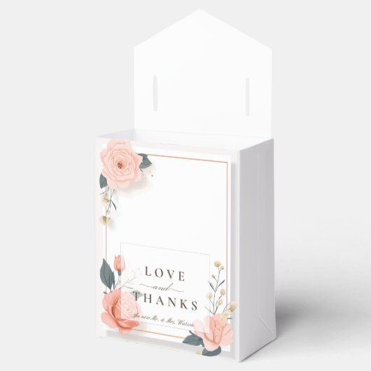 Weichrosa Rosen Geschenkschachtel (Geöffnet)