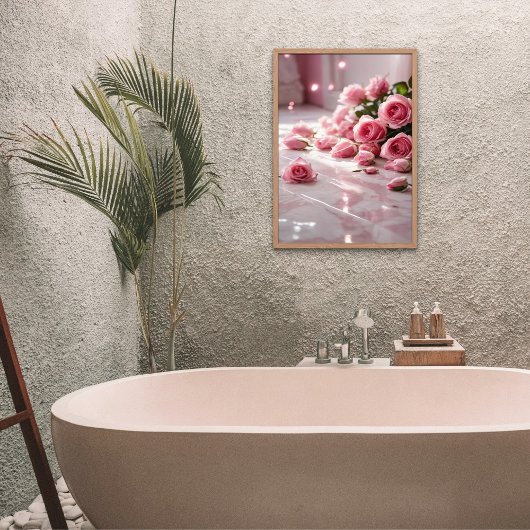 Weichrosa Rosen Poster