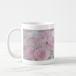 Weichrosa Rosen und Gipskraut Kaffeetasse