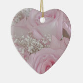 Weichrosa Rosen und Gipskraut Keramik Ornament (Rechts)