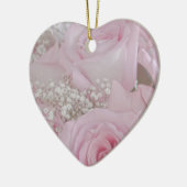 Weichrosa Rosen und Gipskraut Keramik Ornament (Links)