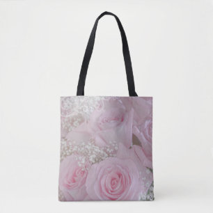 Weichrosa Rosen und Gipskraut Tasche
