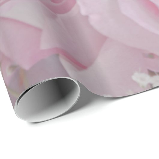 Weichrosa Rosen und Gipskraut-Umschlagpapier Geschenkpapier (Rolleneckpunkt)