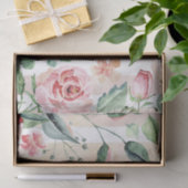 Weichrosa Rosenblume Vertikaler Streifen Decoupage Seidenpapier (Geschenk)