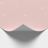 Weichrosa Schneeflockenmuster Geschenkpapier (Ecke)