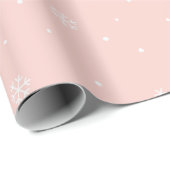 Weichrosa Schneeflockenmuster Geschenkpapier (Rolleneckpunkt)